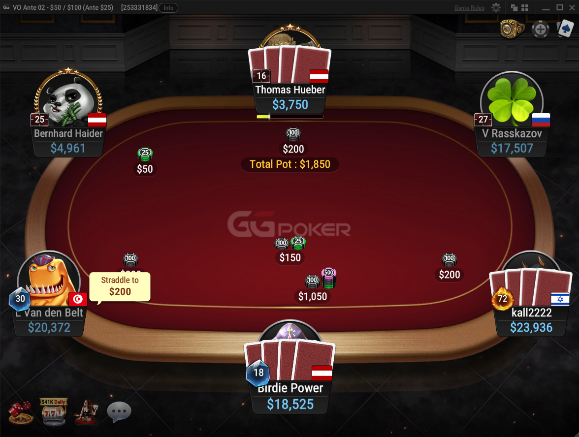 Sleek and stylish table design makes playing at GGPoker a great experience
